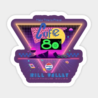 Back to the Future Cafe 80s Retro Shirt Design Sticker